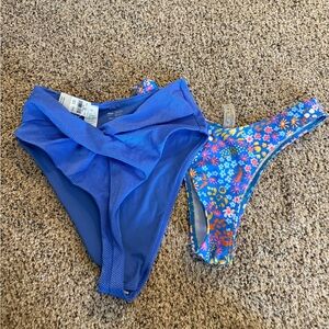Aerie Blue and Floral Bikini Set